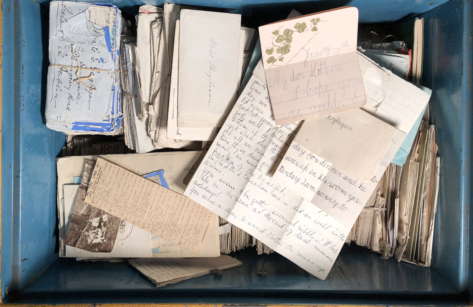 Vintage trunks containing historic documents and records